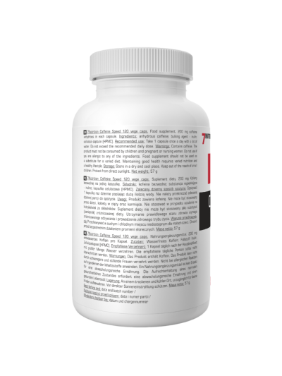 Tył 7NUTRITION Caffeine Speed 120 vcaps w Pakuj ZDROWIE Gdańsk Wrzeszcz