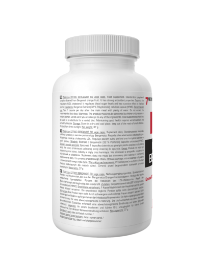 Tył 7NUTRITION Citrus Bergamot 60 vcaps w Pakuj ZDROWIE Gdańsk Wrzeszcz