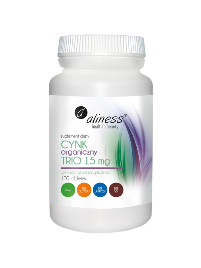 ALINESS Cynk Organiczny Trio 15mg 100 vtabs w Pakuj ZDROWIE Gdańsk Wrzeszcz