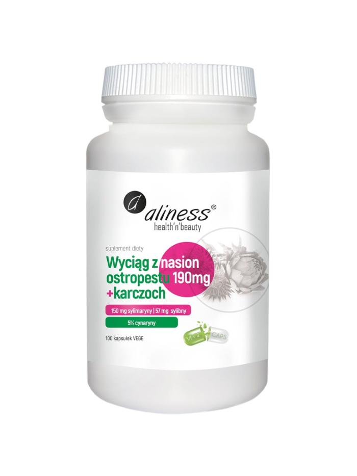 ALINESS Wyciąg z nasion Ostropestu 190mg + Karczoch 100 vcaps w Pakuj ZDROWIE Gdańsk Wrzeszcz