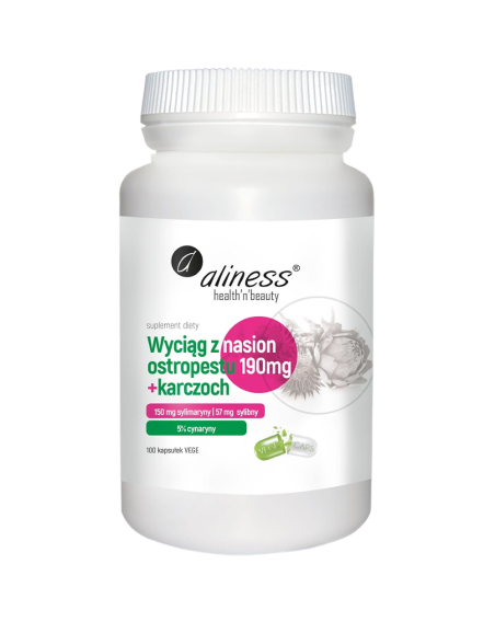 ALINESS Wyciąg z nasion Ostropestu 190mg + Karczoch 100 vcaps w Pakuj ZDROWIE Gdańsk Wrzeszcz