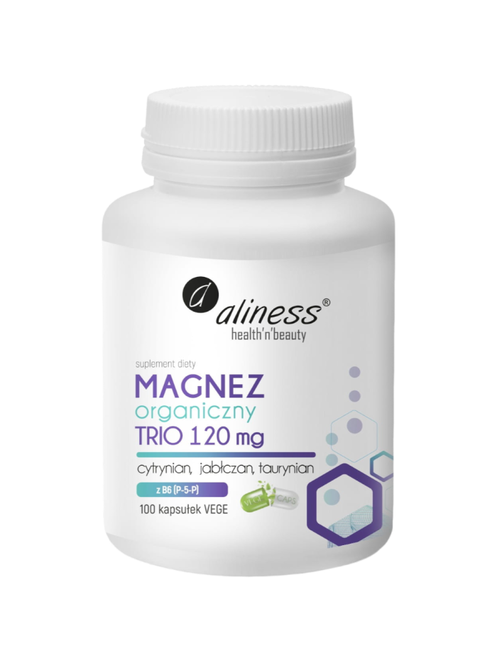ALINESS Magnez Organiczny Trio 120mg 100 vcaps w Pakuj ZDROWIE Gdańsk Wrzeszcz