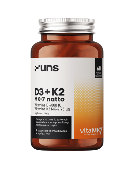 UNS D3+K2 MK-7 Natto 60 vcaps w Pakuj ZDROWIE Gdańsk Wrzeszcz