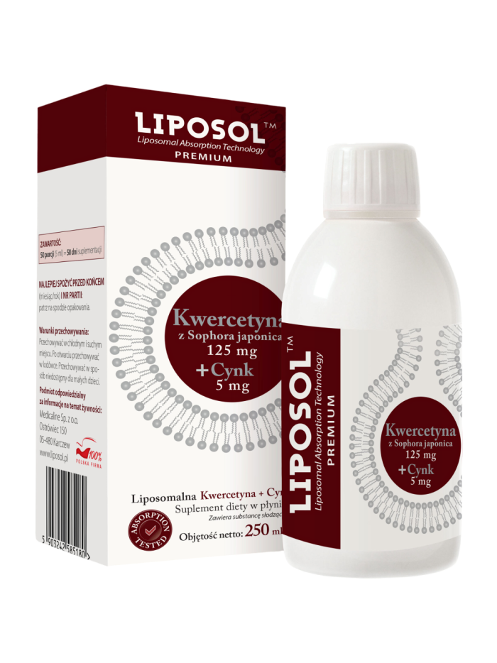 LIPOSOL Liposomalna Kwercetyna 125mg + Cynk 5mg 250 ml w Pakuj ZDROWIE Gdańsk Wrzeszcz