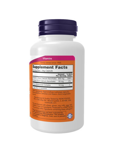 Tył NOW FOODS Vitamin C-500 100 vcaps w Pakuj ZDROWIE Gdańsk Wrzeszcz