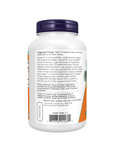 Tył NOW FOODS Red Mineral Algae 180 vcaps w Pakuj ZDROWIE Gdańsk Wrzeszcz