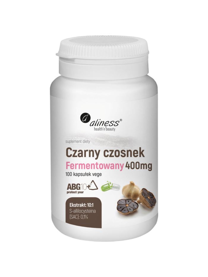 ALINESS Czarny czosnek Fermentowany 400mg 100 vcaps w Pakuj ZDROWIE Gdańsk Wrzeszcz