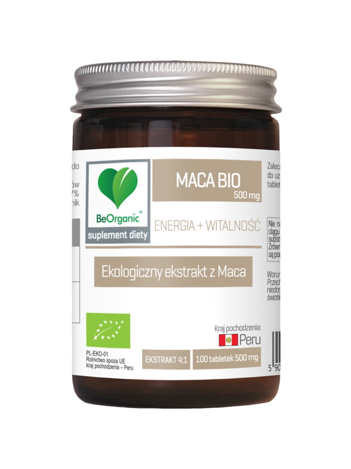 BeOrganic MACA BIO 500mg 100 tabs w Pakuj ZDROWIE Gdańsk Wrzeszcz