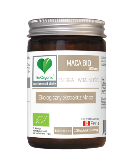 BeOrganic MACA BIO 500mg 100 tabs w Pakuj ZDROWIE Gdańsk Wrzeszcz