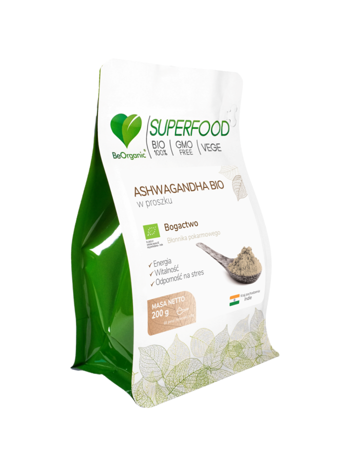 BeOrganic Ashwagandha BIO w proszku 200 g w Pakuj ZDROWIE Gdańsk Wrzeszcz