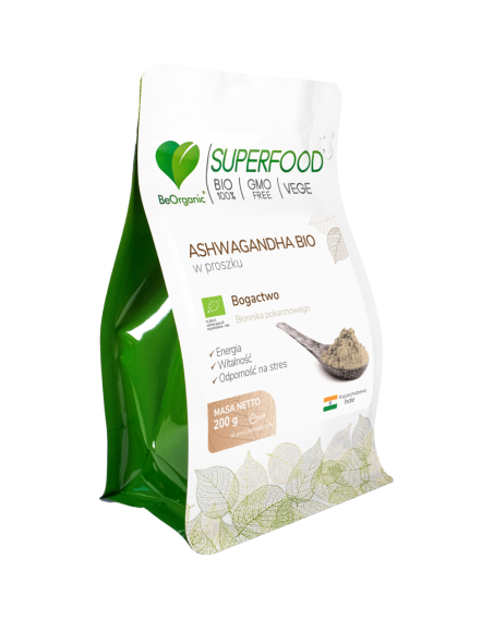 BeOrganic Ashwagandha BIO w proszku 200 g w Pakuj ZDROWIE Gdańsk Wrzeszcz