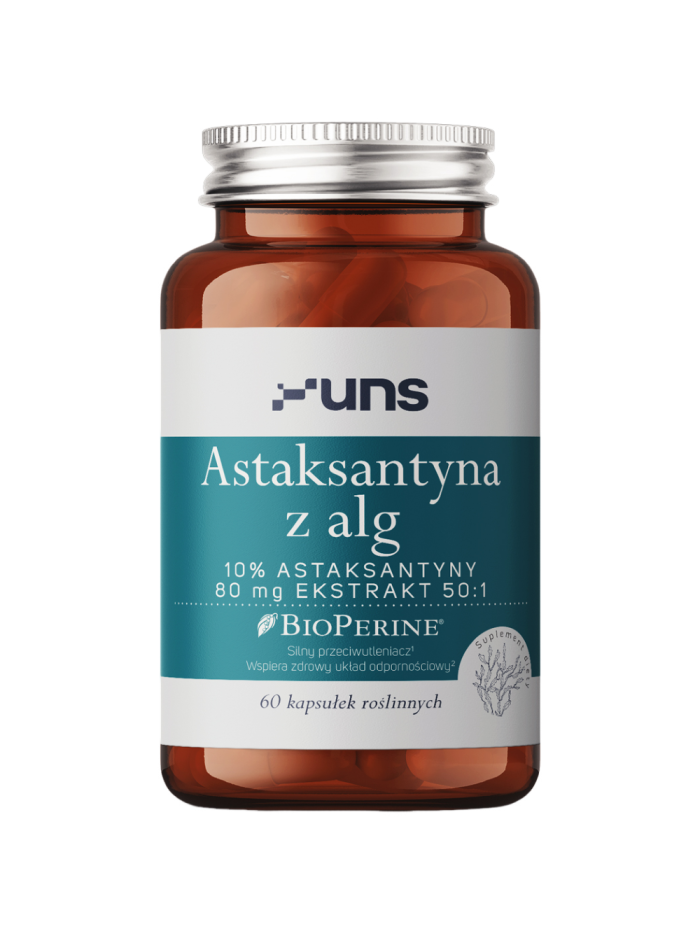 UNS Astaksantyna z Alg + Bioperine 60 vcaps w Pakuj ZDROWIE Gdańsk Wrzeszcz