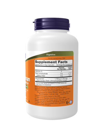 Skład NOW FOODS Glucomannan 575mg 180 vcaps w Pakuj ZDROWIE Gdańsk Wrzeszcz