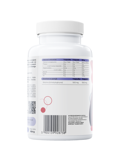 Skład OSAVI Betaina TMG 500mg 90 vcaps w Pakuj ZDROWIE Gdańsk Wrzeszcz