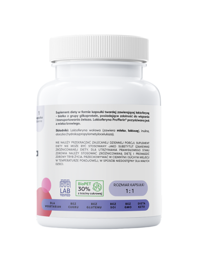 Tył OSAVI Laktoferyna 200mg 30 caps w Pakuj ZDROWIE Gdańsk Wrzeszcz