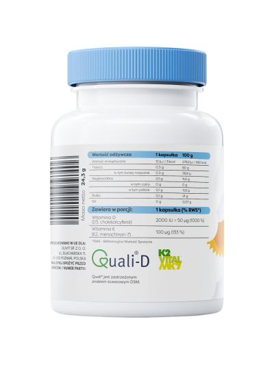 Skład OSAVI Witamina D3+K2 2000IU+100mcg 60 caps w Pakuj ZDROWIE Gdańsk Wrzeszcz