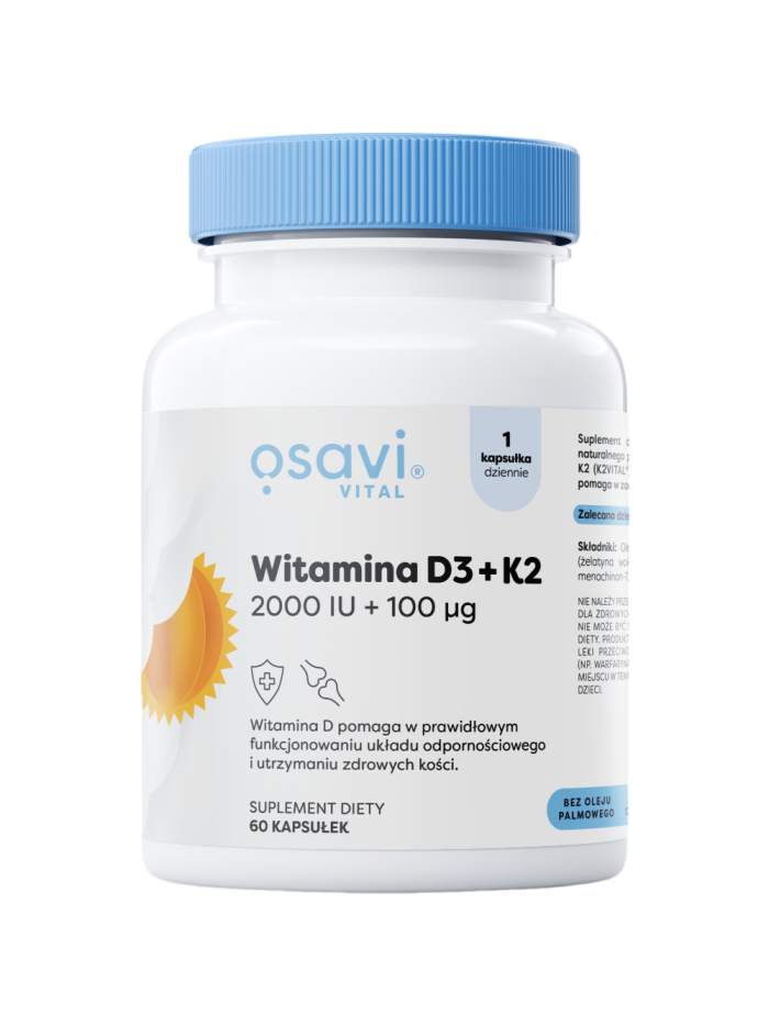 OSAVI Witamina D3+K2 2000IU+100mcg 60 caps w Pakuj ZDROWIE Gdańsk Wrzeszcz