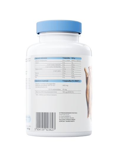 Skład OSAVI Ashwagandha Extra 400mg 180 vcaps w Pakuj ZDROWIE Gdańsk Wrzeszcz