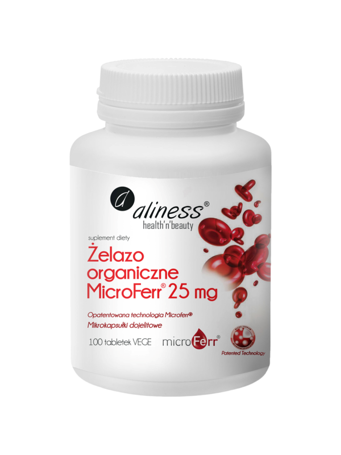 ALINESS Żelazo organiczne MicroFerr 25mg 100 vtabs w Pakuj ZDROWIE Gdańsk Wrzeszcz