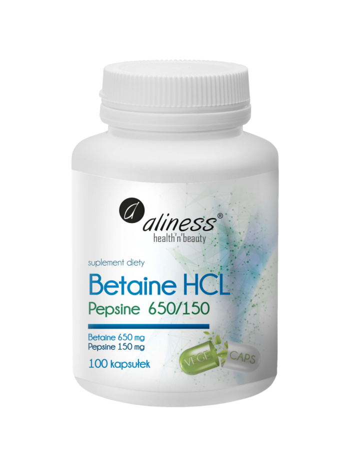 ALINESS Betaine HCL Pepsine 650/150 100 caps w Pakuj ZDROWIE Gdańsk Wrzeszcz