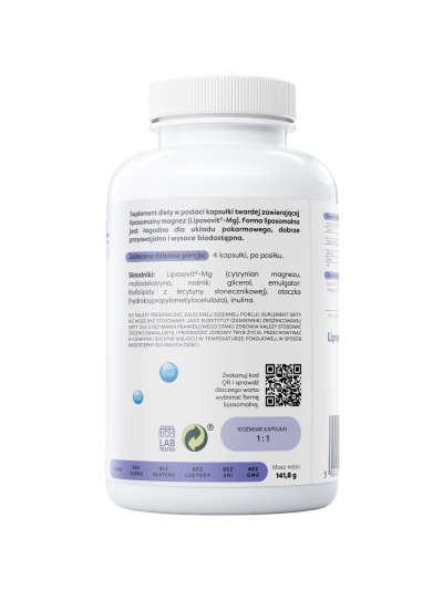 Skład OSAVI Liposomalny magnez 375mg 60 vcaps w Pakuj ZDROWIE Gdańsk Wrzeszcz