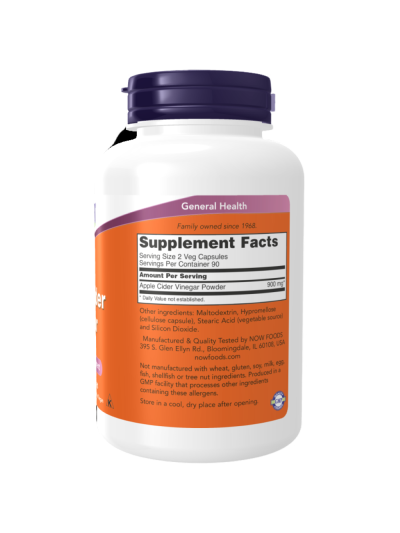 Skład NOW FOODS Apple Cider Vinegar 450mg 180 vcaps w Pakuj ZDROWIE Gdańsk Wrzeszcz