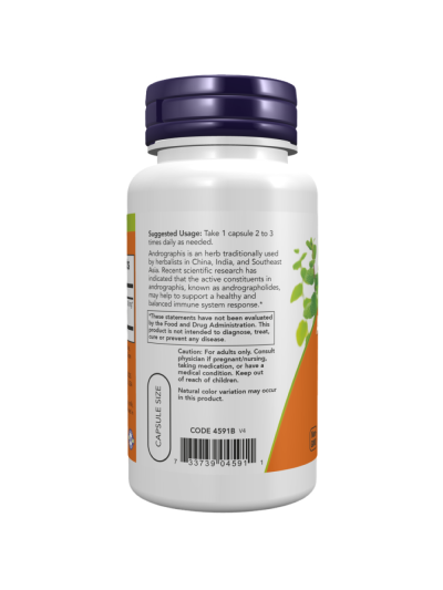 Tył NOW FOODS Andrographis Extract 400mg 90 vcaps w Pakuj ZDROWIE Gdańsk Wrzeszcz
