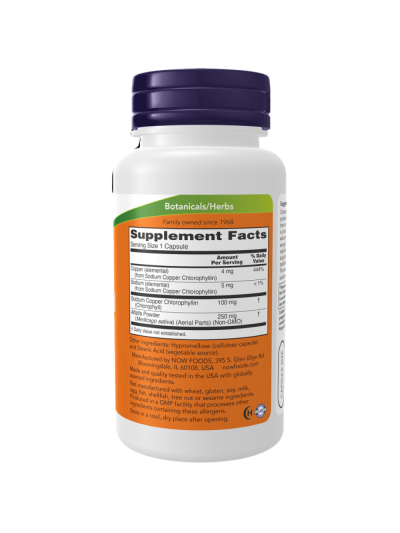 Skład NOW FOODS Chlorophyll 100mg 90 vcaps w Pakuj ZDROWIE Gdańsk Wrzeszcz