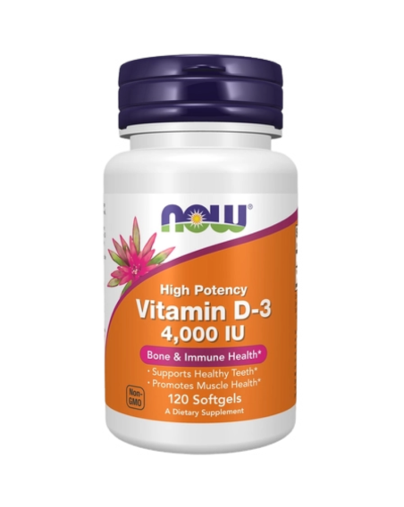 NOW FOODS Vitamin D-3 4000IU Softgels 120 caps w Pakuj ZDROWIE Gdańsk Wrzeszcz