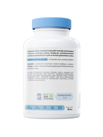 Tył OSAVI Colostrum Immuno 800mg 120 caps w Pakuj ZDROWIE Gdańsk Wrzeszcz