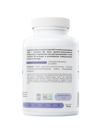 Tył OSAVI GABA 500mg + witamina B6 120 vcaps w Pakuj ZDROWIE Gdańsk Wrzeszcz
