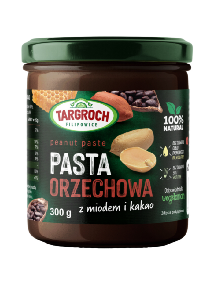 TARGROCH Pasta orzechowa z miodem i kakao 300 g w Pakuj ZDROWIE Gdańsk Wrzeszcz