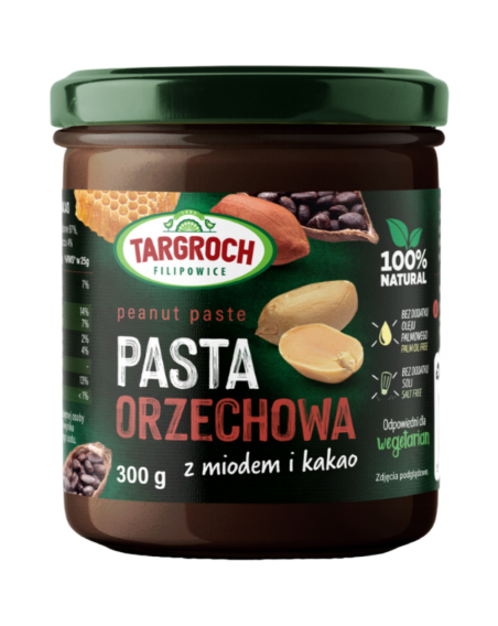 TARGROCH Pasta orzechowa z miodem i kakao 300 g w Pakuj ZDROWIE Gdańsk Wrzeszcz