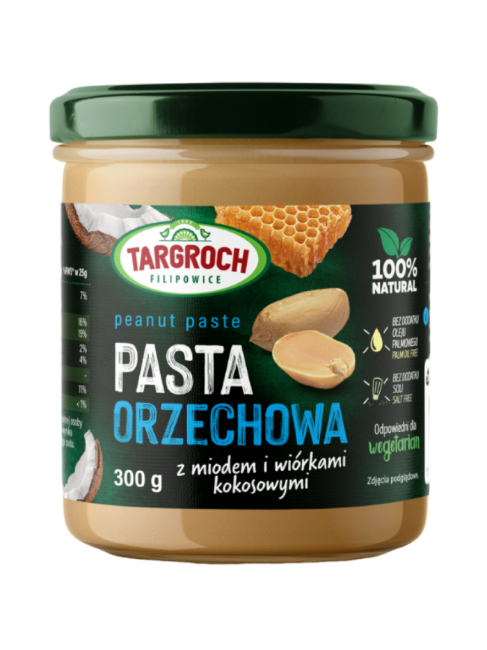 TARGROCH Pasta orzechowa z miodem i kokosem 300 g w Pakuj ZDROWIE Gdańsk Wrzeszcz