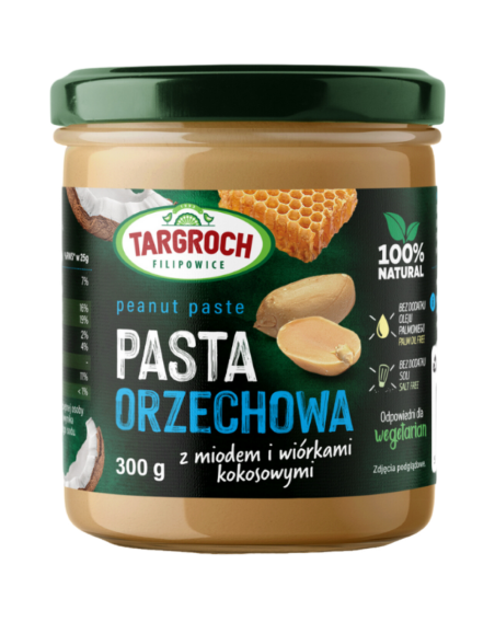 TARGROCH Pasta orzechowa z miodem i kokosem 300 g w Pakuj ZDROWIE Gdańsk Wrzeszcz