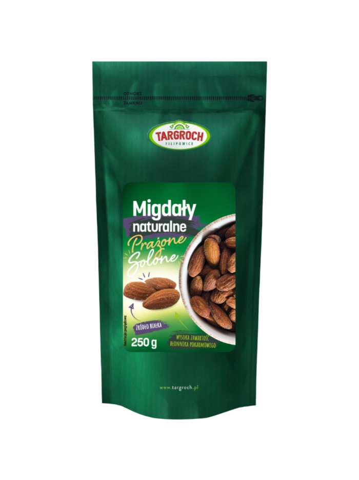 TARGROCH Migdały naturalne prażone solone 250 g w Pakuj ZDROWIE Gdańsk Wrzeszcz