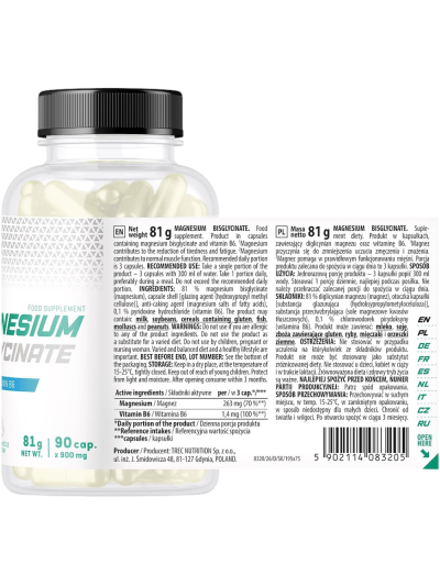 Skład TREC Magnesium Bisglycinate 90 caps w Pakuj ZDROWIE Gdańsk Wrzeszcz