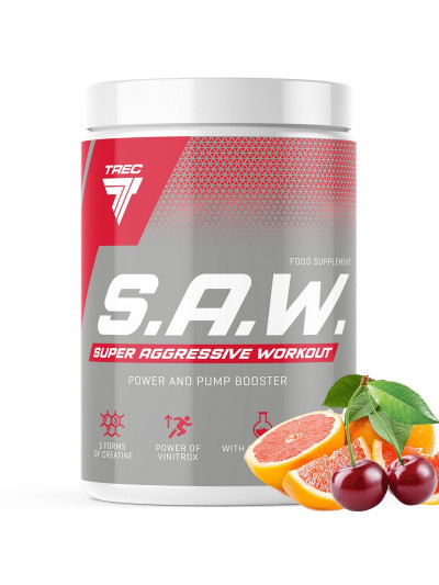 Przedtreningówka Trec Nutrition S.A.W. Powder 400g wiśnia z grejpfrutem w sklepie Pakuj ZDROWIE Gdańsk Wrzeszcz