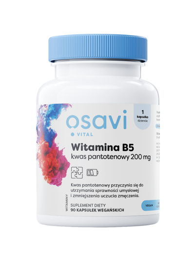 OSAVI Witamina B5 Kwas Pantotenowy 200mg 90 vcaps w Pakuj ZDROWIE Gdańsk Wrzeszcz