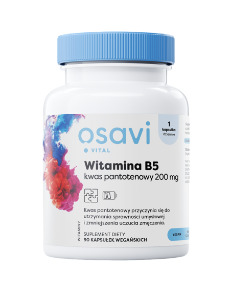 OSAVI Witamina B5 Kwas Pantotenowy 200mg 90 vcaps w Pakuj ZDROWIE Gdańsk Wrzeszcz
