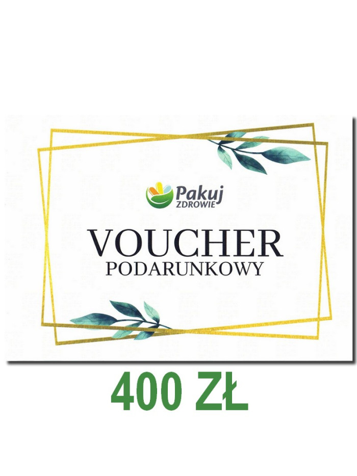 Voucher podarunkowy 400zł Pakuj ZDROWIE w sklepie z odżywkami i suplementami diety w Gdańsku Wrzeszcz!